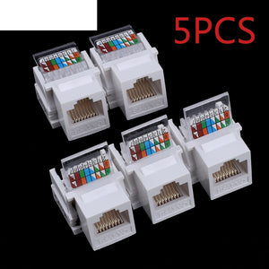 5pcs Tool-free CAT5E UTP network module RJ45 connector Information socket Computer Outlet cable adapter Keystone Jack FOR AMP