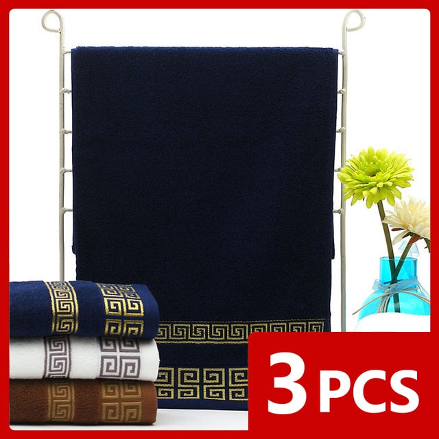 High Quality Luxury Soft Embroidered Beach Towels Bathroom Strongly Water Absorbent Adult 100% Cotton 35x75cm