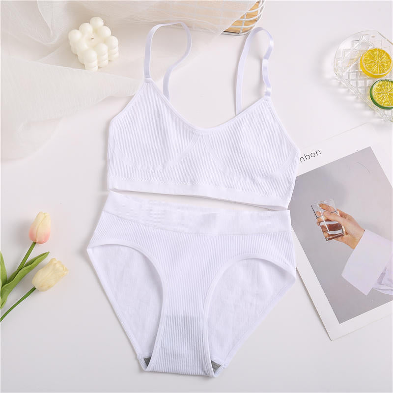 Women Bra Set Panties Sexy Push Up Bralette Female Fitness Seamless Underwear Sports Lingerie Brassiere Set Tank Crop Tops S-XL