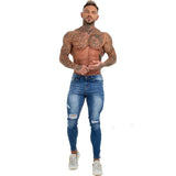 Gingtto Mens Skinny Jeans Slim Fit Ripped Jeans Big and Tall Stretch Blue Men Jeans for Men Distressed Elastic Waist zm54