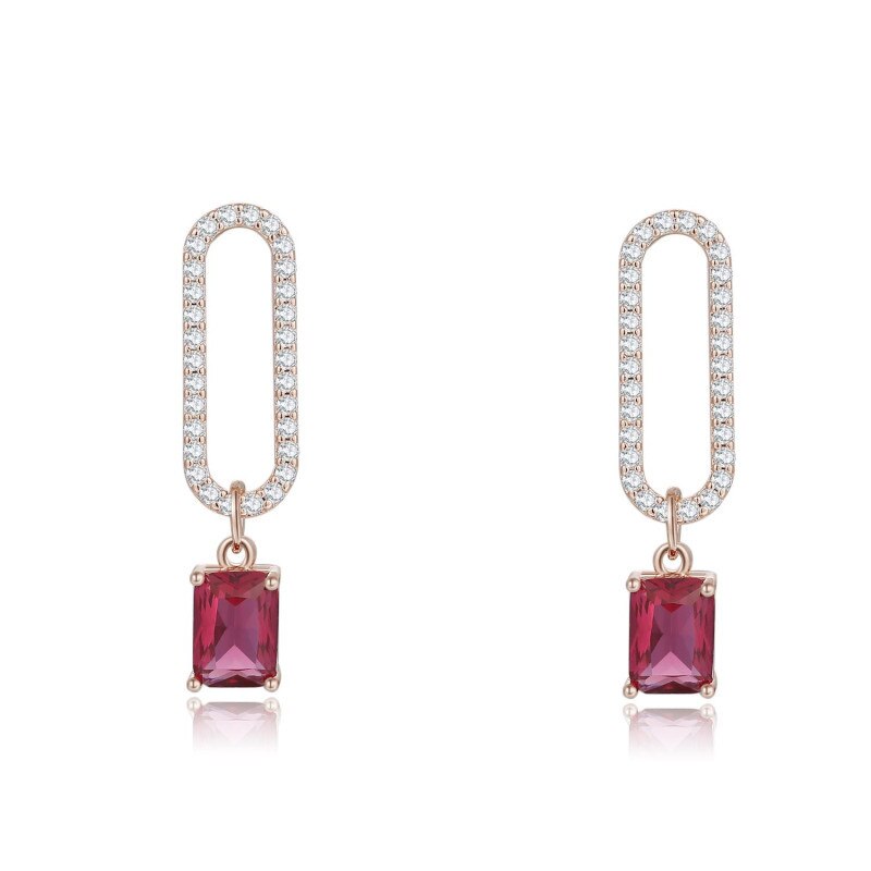 2019 New Arrival Korean Crystal Simple Red Earrings Trendy Geometric Women Dangle Drop Earrings Jewelry Earrings