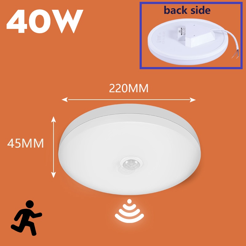 LED Lamp with Motion Sensor Ceiling Lights PIR Night Light Sensor Wall Lamps 110V 220V 18W 15/20/30/40W for Home Stairs Hallway