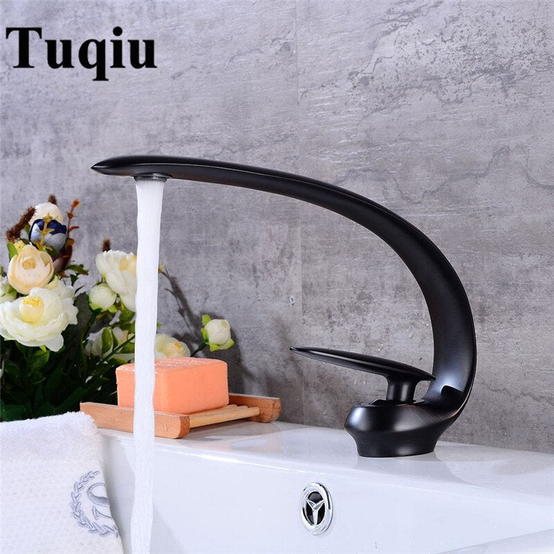 Rose Gold Basin Faucet Modern Bathroom Sink Mixer Tap Brass Wash basin Faucet Single Handle Single Hole Crane For Bathroom