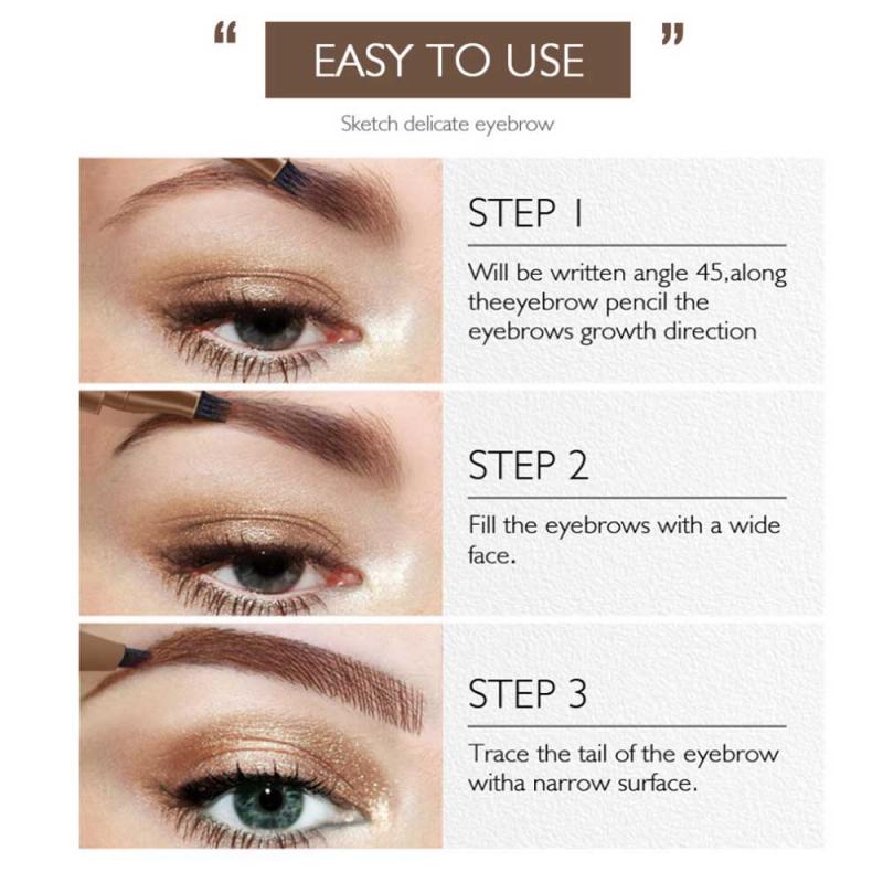 DNM Waterproof Eyebrow Pen Four-claw Eye Brow Tint Fork Tip Eyebrow Tattoo Pencil Long Lasting Easy to use Make-up for women