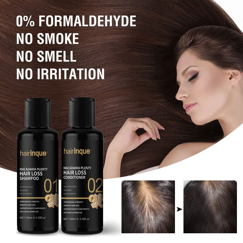 Brazilian Keratin Hair Growth Shampoo & Conditioner Set Enhance for Hair Regrowth Gifts Set Repair Prevent Men Women Care 200ml