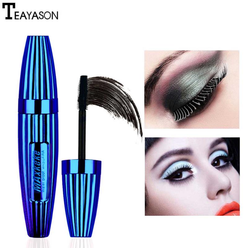 Makeup Mascara Waterproof Non Staining Grind 4D Silk Fiber Eyelash Mascara Thick Curling Lengthening Eye Make Up Cosmetics TSLM2