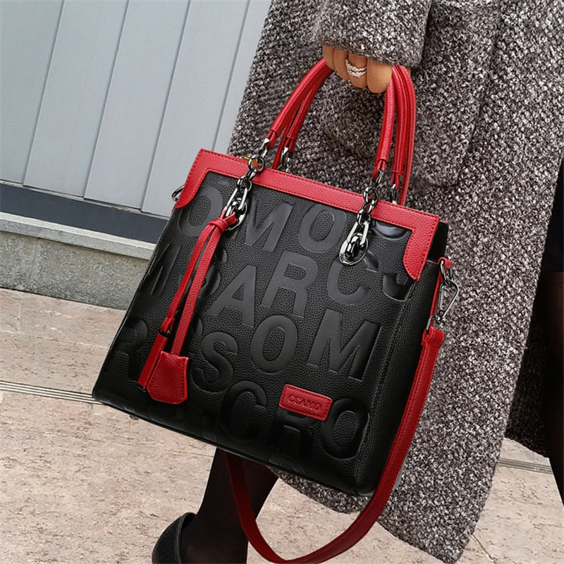 High Quality Women Pu Leather Handbags Shoulder Bags Fashion Designer Ladies Large Capacity Casual Ladies Tote Messenger Bags