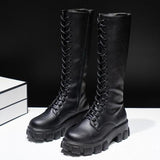 Sexy High Boots Knee-high Pu Boots High Heels For Women Fashion Shoes 2020 Spring Autumn Booties Female Plus Size 35-43