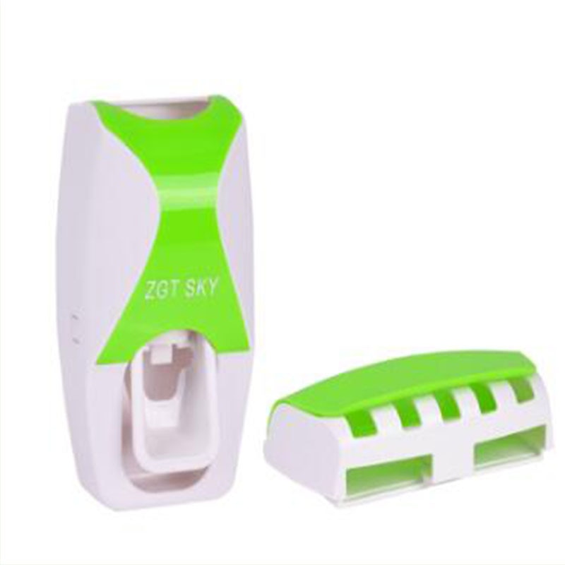 Automatic Toothpaste Dispenser Wall Mount Dust-proof Toothbrush Holder Wall Mount Storage Rack Bathroom Accessories Set Squeezer