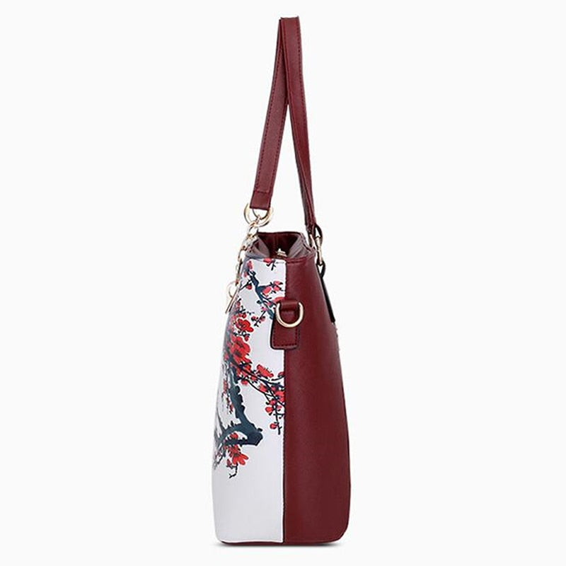 Floral Print Women Handbags Shoulder Bags Set Female Practical Composite Bag 6-Piece Set Designer Brand Bolsa