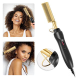 Multifunctional Electric Hair Comb Hair Straightener Hair Curler Comb Straightening Brush Hot Heating Comb Hair Straight Styler