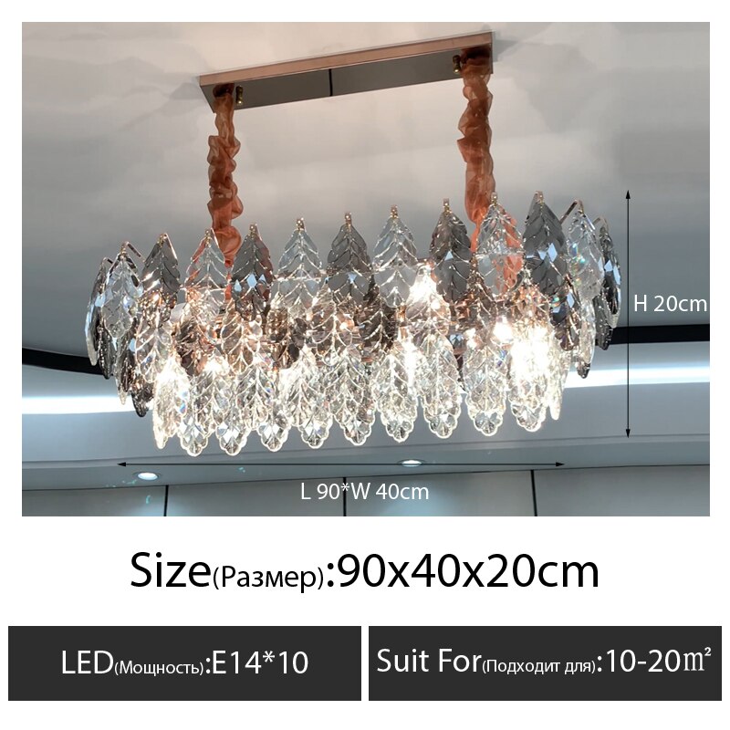 Light luxury chandelier crystal chandelier living room lamp modern minimalist atmosphere dining room chandelier high-end lamps