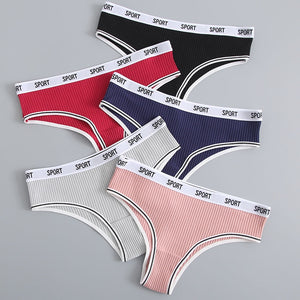 3PCS Women's Cotton Letter Panties Lingerie Girls Solid Color Briefs Sexy Sport Underpants Fashion Female Underwear Intimates
