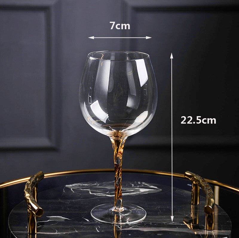 High quality Crystal glass cup golden side Goblet Wine Cup Champagne Glasses Creative Bar party hotel Home Drinking Ware