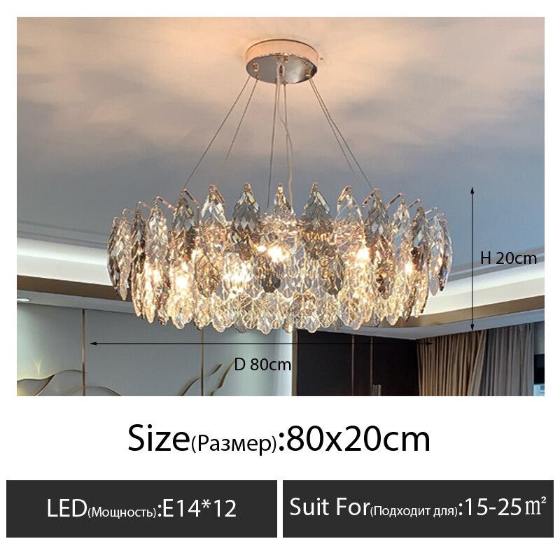 Light luxury chandelier crystal chandelier living room lamp modern minimalist atmosphere dining room chandelier high-end lamps