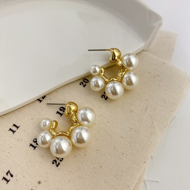 Long Dangle Earrings for Women 2022 Fashion Full Crystal Simulated Pearl Tassel Drop Earring Vintage Gold Brincos Jewelry