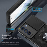 Lens Protection ShockProof Phone Case For Samsung Galaxy S21 Ultra S21 Note 20 Ultra S20 FE A71 A72 Metal Magnetic Ring Bracket