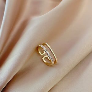 Korea's New Exquisite Geometric Simple Ring Fashion Temperament Versatile Open Ring Female Jewelry