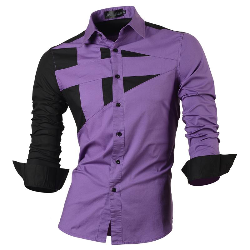 jeansian Spring Autumn Features Shirts Men Casual Long Sleeve Casual Slim Fit Male Shirts Zipper Decoration (No Pockets) Z015