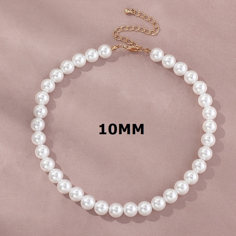 Vintage Imitation Pearl Choker Necklaces Chain Goth Collar For Women Fashion Charm Party Wedding Jewelry Gift Accessories Bijoux