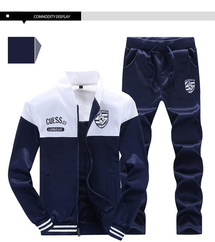 FGKKS Spring Autumn Men Trendy Sports Sets Fashion Brand Men's Baseball Jacket + Pants Sportswear Long Sleeve Tracksuit Set Male