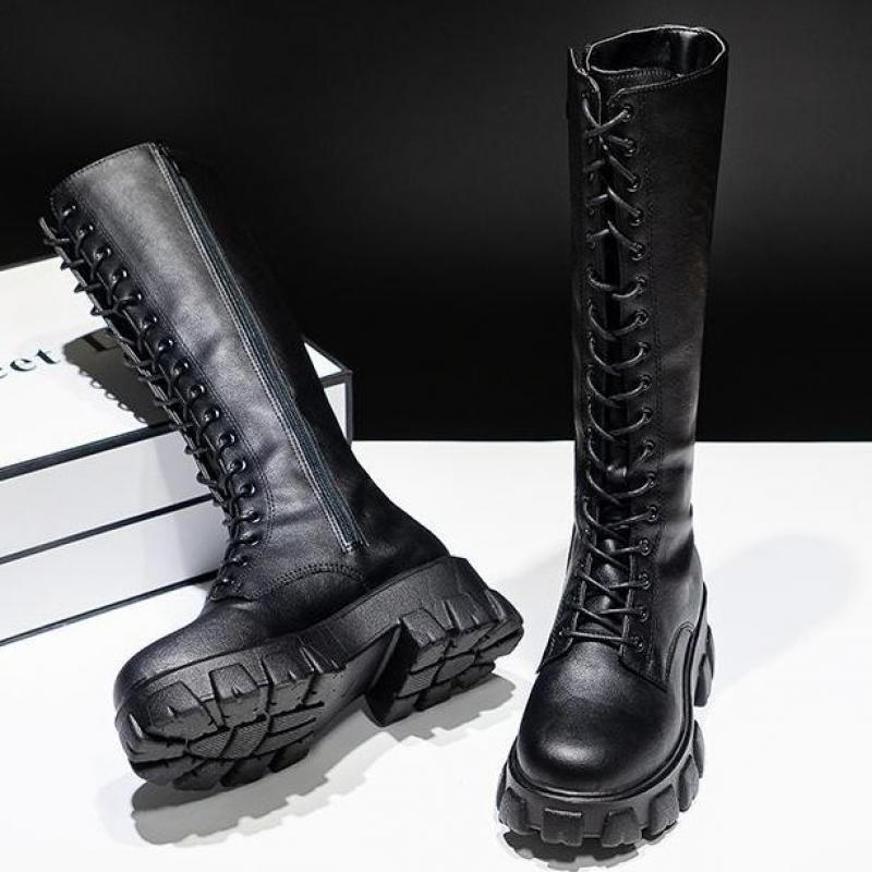 Sexy High Boots Knee-high Pu Boots High Heels For Women Fashion Shoes 2020 Spring Autumn Booties Female Plus Size 35-43