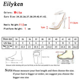 Eilyken New Design Sexy White String Bead High Heels Women Sandals Summer Gladiator Party Dress Buckles Pumps Shoes Size 35-42