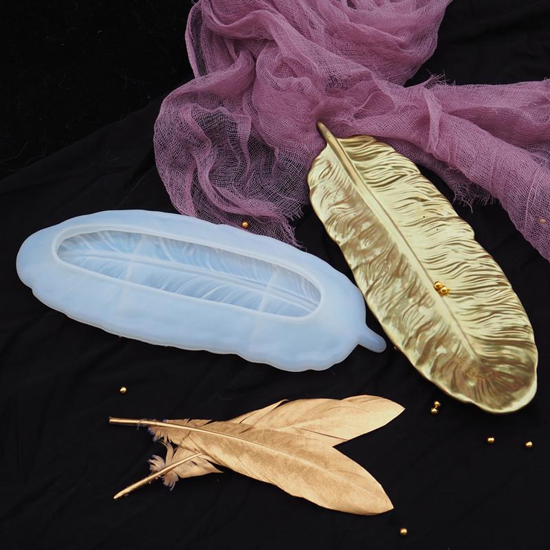 Angel Wing Tray Silicone Jewelry Resin Mold Large Feather Dishes Plate DIY Mold Lace Border Silicone Mold Polymer Clay Molds