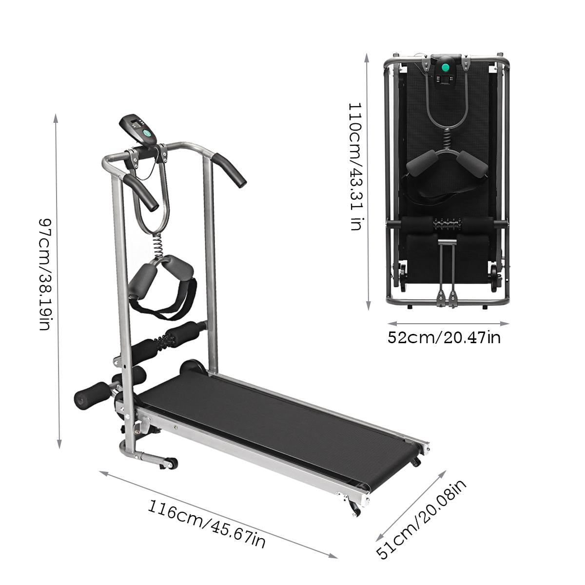 Folding Electric Treadmill Portable Motorized Running Machine for Home Gym Fitness Equipment Mechanical Treadmill Walking Pad