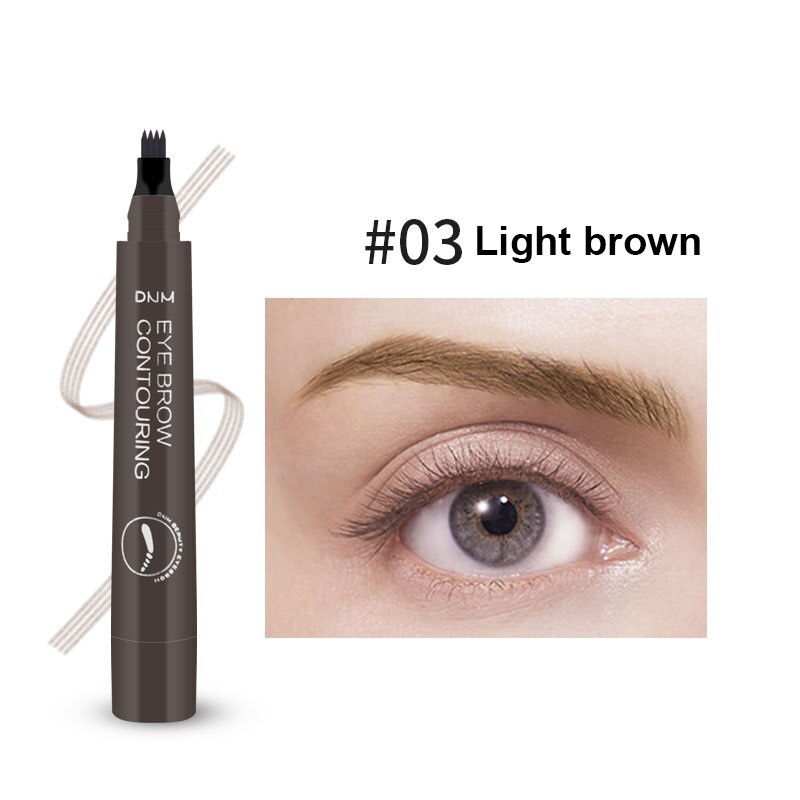 DNM Waterproof Eyebrow Pen Four-claw Eye Brow Tint Fork Tip Eyebrow Tattoo Pencil Long Lasting Easy to use Make-up for women