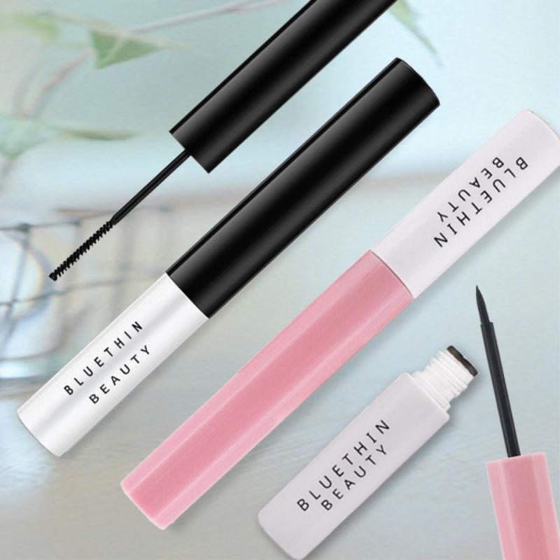 1set Waterproof Fluid Mascara Smooth Quick-drying Eye Liner Liquid Pencil Lasting Eyeliner Pen Make Up Comestic For Woman TSLM2