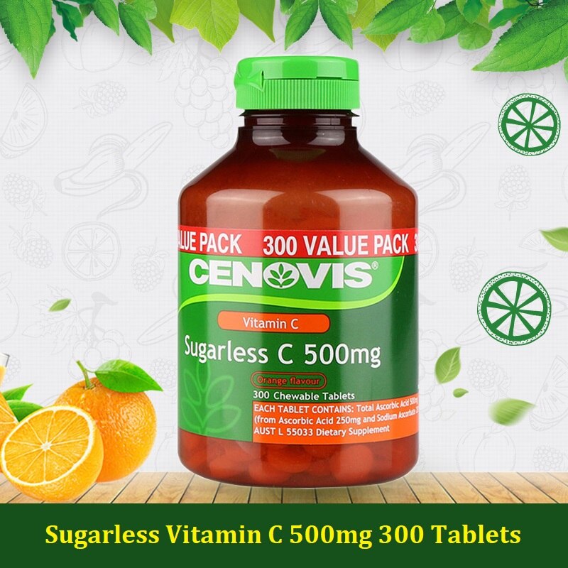 Australia Cenovis Sugarless VitaminC VC 500mg 300 Tablets COLD IMMUNITY Men Women Health Wellness Vitamins Capsules Supplements