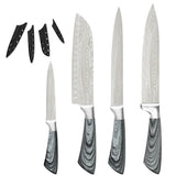 Sowoll 8pcs Kitchen Knives Tool Set 8'' Knife Storage Chef Chopping Santoku Knife Meat Fish Cooking Tool Set Full Tang Blade