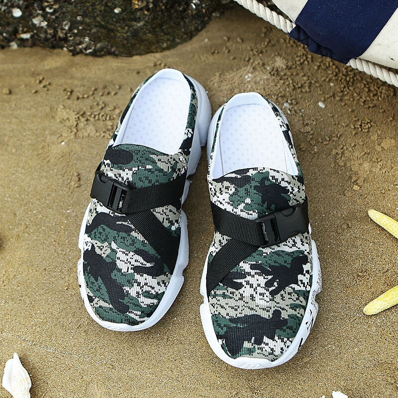 Fashion Sneakers Without Laces Man Handmade Beach Men's Summer Shoes Big Size Mesh Sneakers Light Shoes 2021 Outdoor Flats A-032