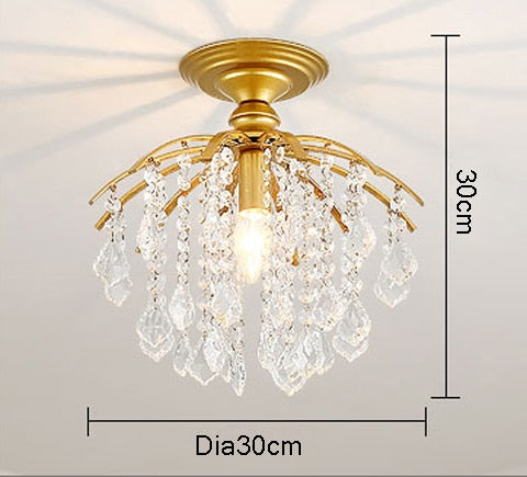 Merican Small Crystal Chandelier Lighting For Bedroom Study Room Ceiling Chandeliers Gold Black Lustre Cristal Light Fixtures