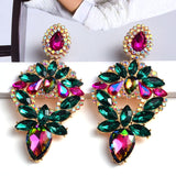 New Design Long Metal Colorful Crystal Drop Earrings High-Quality Fashion Rhinestones Jewelry Accessories For Women Wholesale