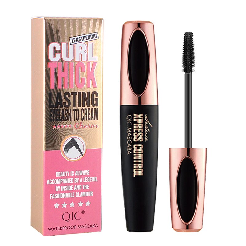 Beauty Magic Abundance 4D Mascara Waterproof Thick and Long Curly Silicone Brush Head Makeup