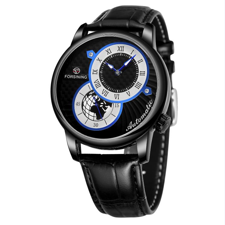 New FORSINING FSG8201 Men's Watch Waterproof Mechanical Mens Watches Leather Belt Luxury Business Automatic Watch Men Wristwatch