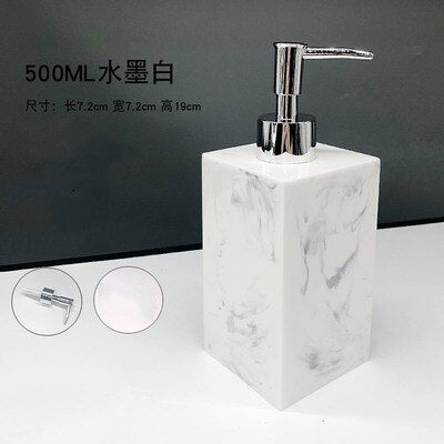 Luxury Resin Bathroom Accessories Set Tray 5pcs Set Nordic White Marble Texture Resin Bathroom Kit Soap Dispenser Storage Tray