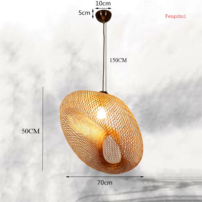 Modern Art Pendant Lights Vintage Bamboo Lamp Restaurant Rattan Pendant Lamp for Living Room Hanging Kitchen Lamp Light Fixtures