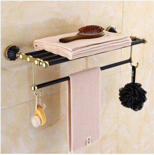 Bathroom Accessories Zinc alloy black gold Finish Towel Ring Robe Hook Toilet Brush Holder Towel Bar Bathroom Set Paper Holder