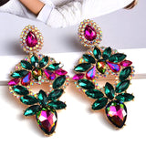 New Design Long Metal Colorful Crystal Drop Earrings High-Quality Fashion Rhinestones Jewelry Accessories For Women Wholesale