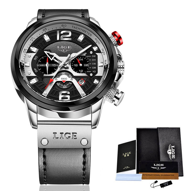 Top Brand Luxury Leather Wrist Watches Mens  Wristwatch