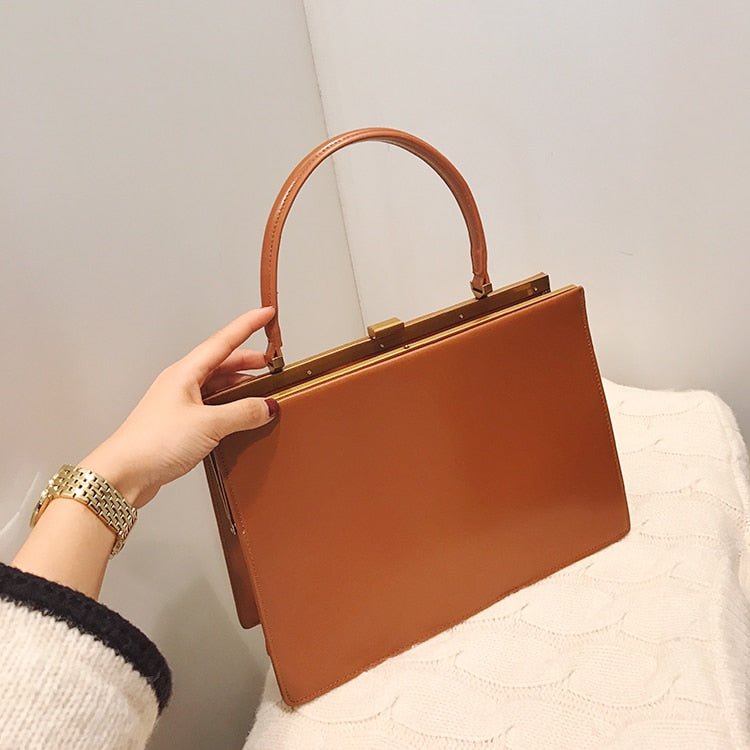 vintage big clip women handbags designer casual female large capacity tote luxury pu leather handbag ladies fashion purses 2021