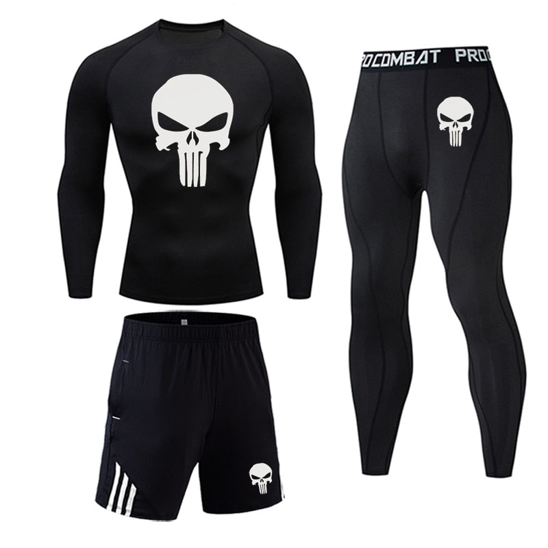 Men's Compression Sportswear Suits Gym Tights Training Clothes Workout Jogging Sports Set Running Rashguard Tracksuit For Men