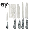 Sowoll 8pcs Kitchen Knives Tool Set 8'' Knife Storage Chef Chopping Santoku Knife Meat Fish Cooking Tool Set Full Tang Blade