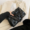 Chain PU Leather Underarm Bag for Women 2021 Branded Trending Black Shoulder Handbags and Purses Female Travel Hand Bag