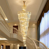 Luxury modern crystal chandelier for staircase gold/chrome home decoration loft chandeliers lighting fixtures