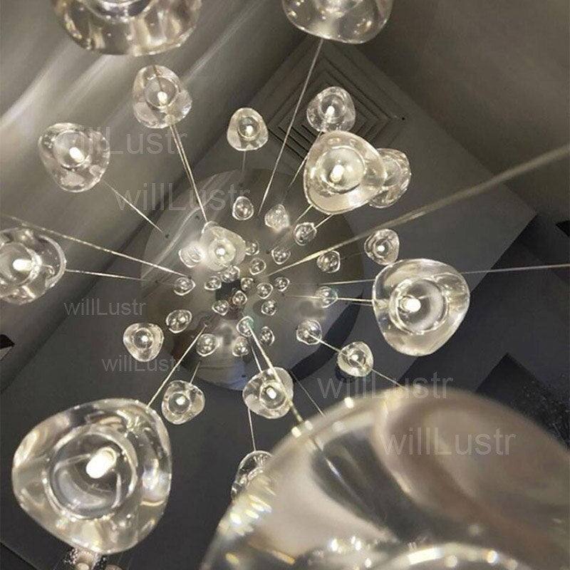 Luxury K9 Crystal Chandelier LED Pear Pendant Lamp Meteor Light Mall Villa Hotel Restaurant Staircase Lounge Modern Hang Lights