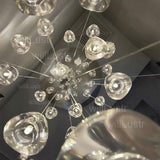 Luxury K9 Crystal Chandelier LED Pear Pendant Lamp Meteor Light Mall Villa Hotel Restaurant Staircase Lounge Modern Hang Lights